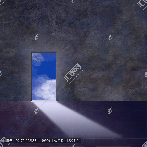 門口向天空開放