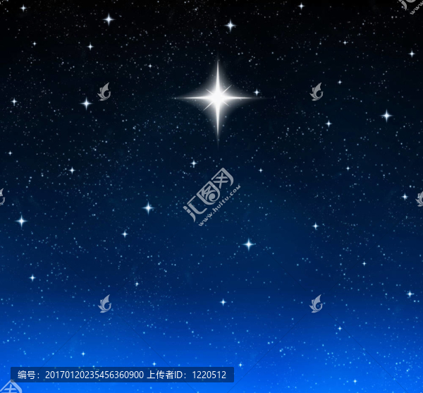 夜空中的明亮的星星