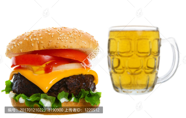 漢堡，啤酒