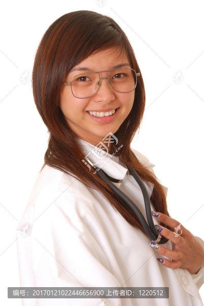 可愛的亞洲醫(yī)生或護士