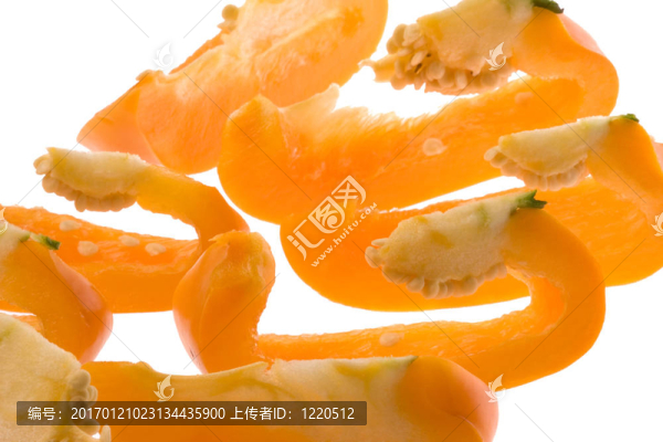 橙色辣椒切片