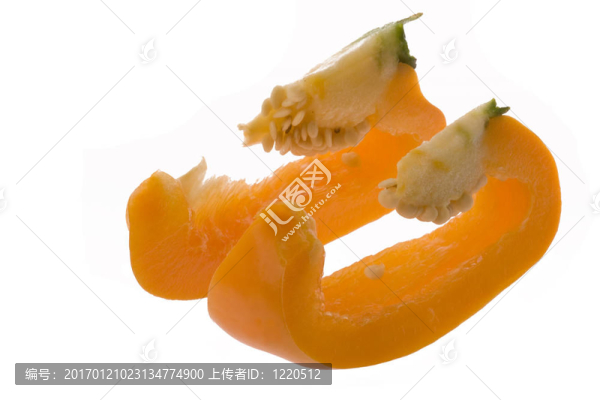 橙色辣椒切片
