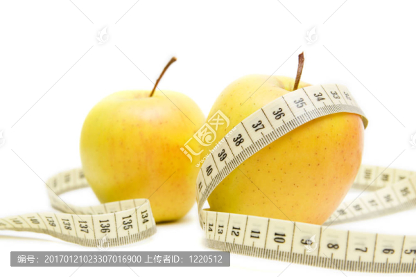 黃色蘋果和測量