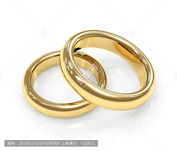 兩個(gè)黃金結(jié)婚戒指