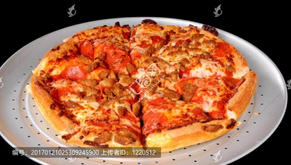 香腸和意大利辣味香腸比薩-匯圖網(wǎng) www.fosd68.com 香腸和意大利辣味香腸比薩