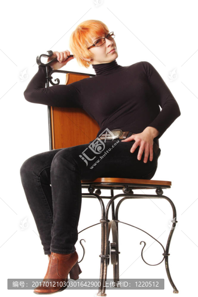 女人木椅