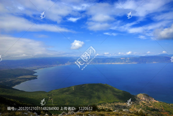奧赫里德湖的全景