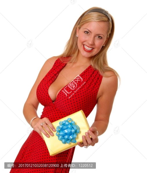 可愛的金發(fā)女孩的禮物