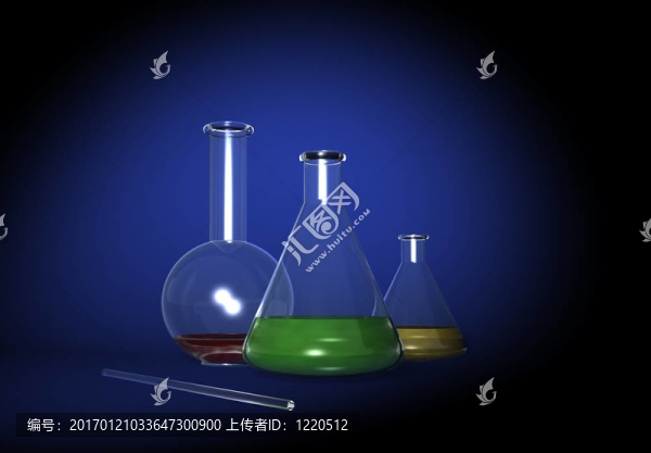 在藍色的透明的玻璃瓶