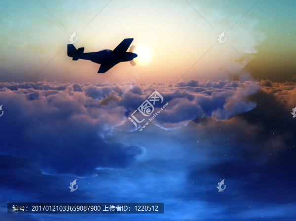 飛機飛過云層4