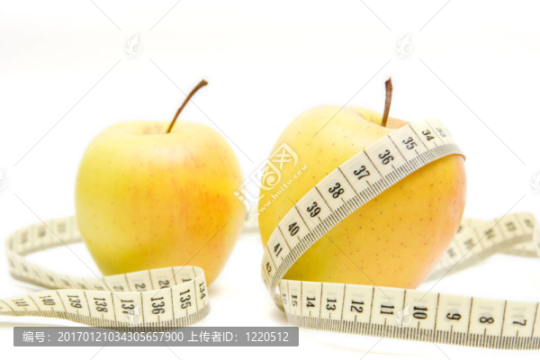 黃色蘋果和測量