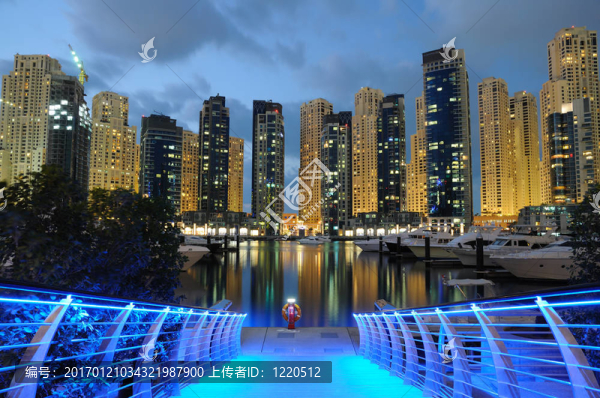 迪拜夜間碼頭；阿拉伯聯(lián)合酋長國