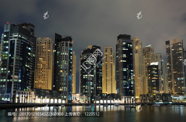 迪拜夜間碼頭；阿拉伯聯(lián)合酋長國