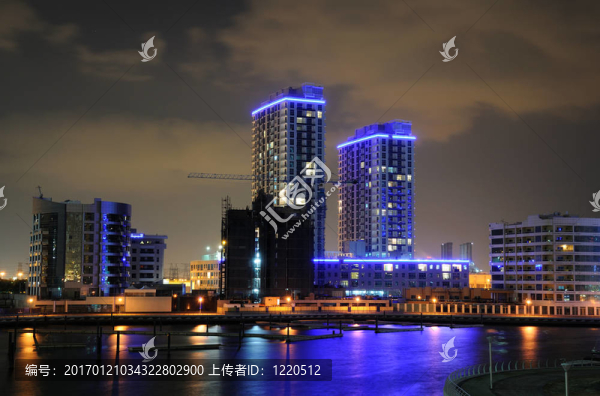 迪拜夜間碼頭；阿拉伯聯(lián)合酋長(zhǎng)國(guó)