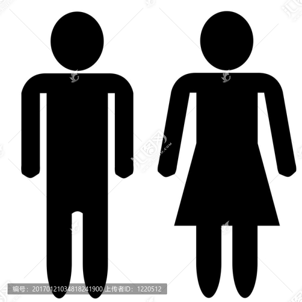 男人和女人的剪影-空白的面孔