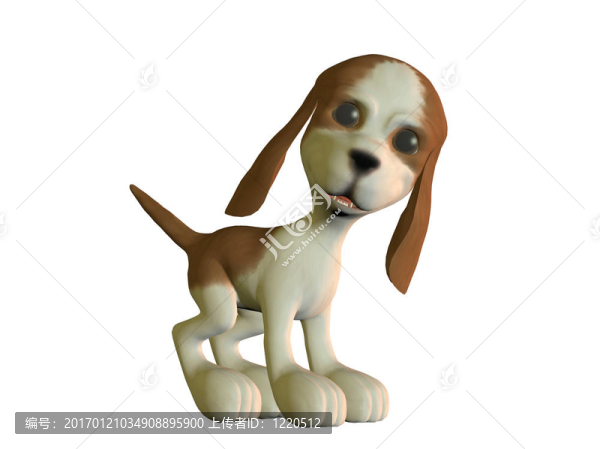 卡通小狗看憤怒孤立在白色背景