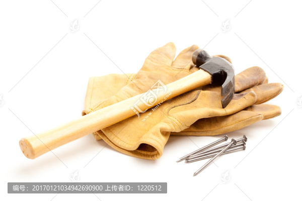錘；手套和釘子