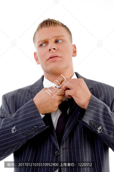年輕的商人把按鈕