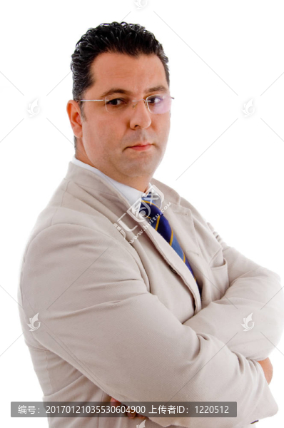 成功的商人在灰色西裝