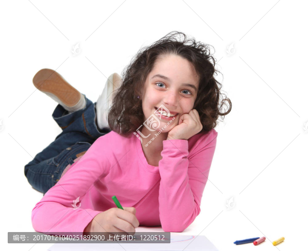 微笑少年兒童繪畫作品