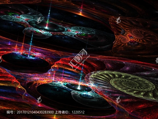 分形摘要背景豐富多彩的3D分形