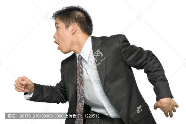 奔波的亞洲年輕商人