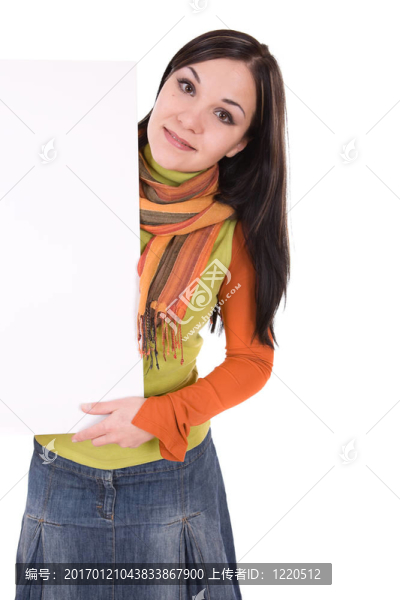 帶空白板的女人