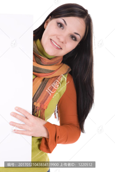 帶空白板的女人