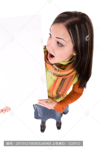 帶空白板的女人