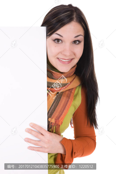 帶空白板的女人