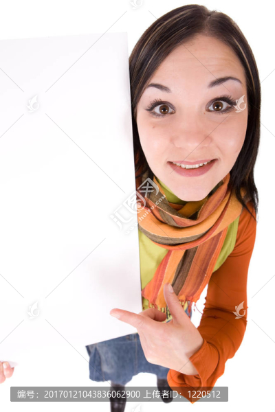 帶空白板的女人