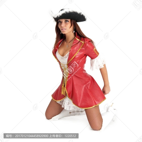 海盜服裝中的女孩