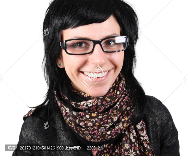 戴眼鏡的有趣的女孩