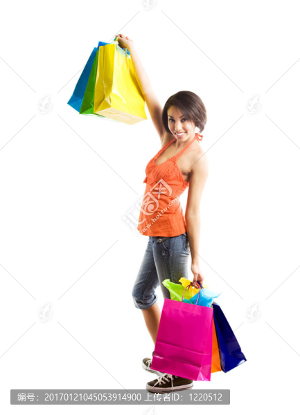 購物的黑人婦女