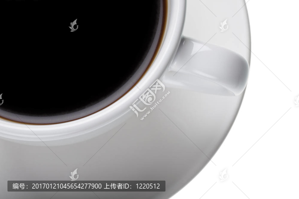 白咖啡杯上的黑咖啡-部分特寫(xiě)