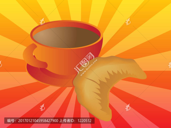 咖啡和牛角包