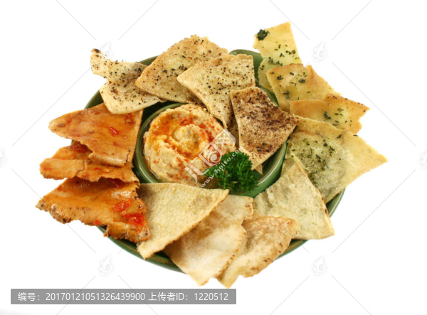 Pita薯片和hommus