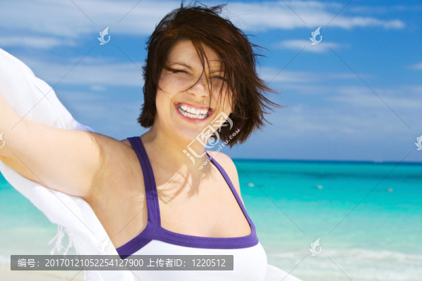 白色紗籠的女人快樂