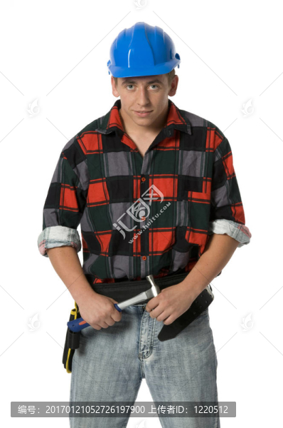 年輕的建筑工人