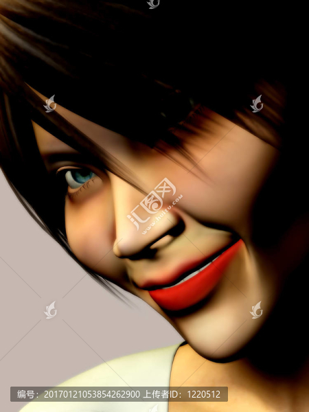 微笑的女人的臉