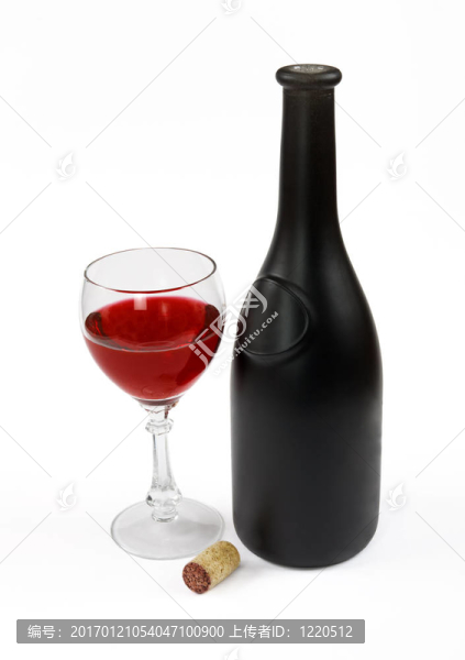紅酒瓶；酒杯和瓶塞