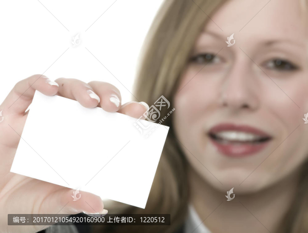 帶有文字卡片的女孩
