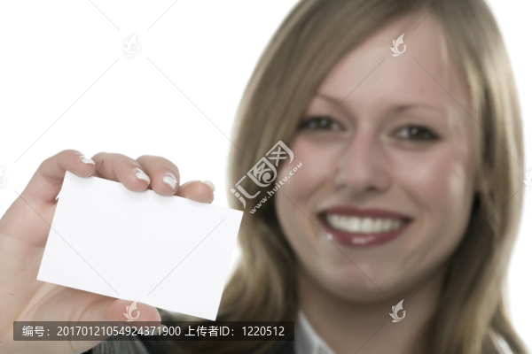 帶有文字卡片的女孩
