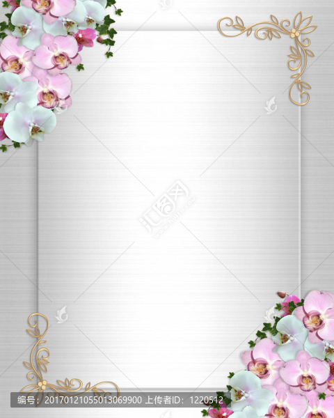 婚禮邀請邊界蘭花常春藤