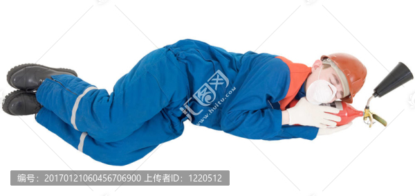 工人和滅火器