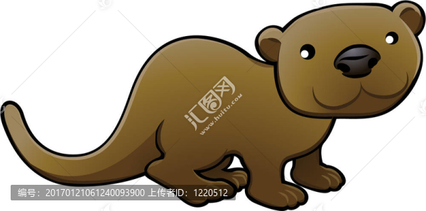 甜蜜的水獺插畫