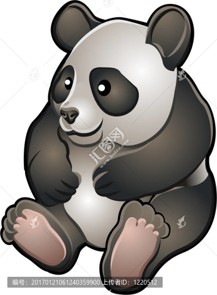 可愛(ài)的熊貓插畫(huà)