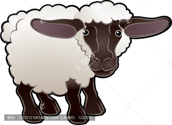 可愛綿羊農(nóng)場(chǎng)動(dòng)物插畫