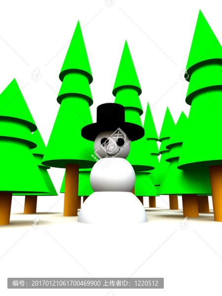 圣誕樹森林雪人