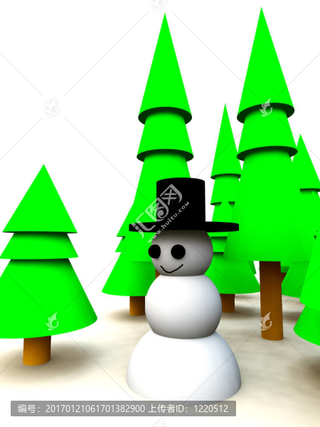 圣誕樹森林雪人